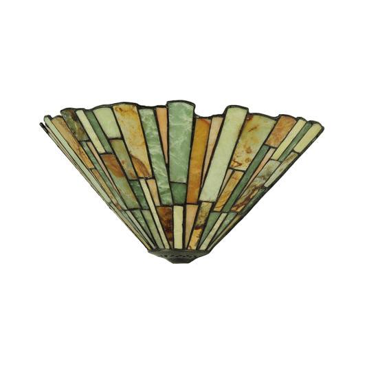 Meyda Lighting Delta 13" 2-Light Jadestone Wall Sconce With Multi-Colored Shade Glass