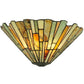 Meyda Lighting Delta 13" 2-Light Jadestone Wall Sconce With Multi-Colored Shade Glass