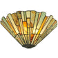 Meyda Lighting Delta 13" 2-Light Jadestone Wall Sconce With Multi-Colored Shade Glass