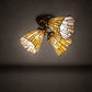 Meyda Lighting Delta 15" 3-Light Gold Vein Flush Mount Light With Multi-Colored Jadestone Shade