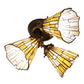 Meyda Lighting Delta 15" 3-Light Gold Vein Flush Mount Light With Multi-Colored Jadestone Shade