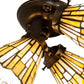 Meyda Lighting Delta 15" 3-Light Gold Vein Flush Mount Light With Multi-Colored Jadestone Shade