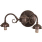 Meyda Lighting Delta 17" 2-Light Mahogany Bronze Wall Sconce With Jadestone Shade