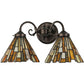 Meyda Lighting Delta 17" 2-Light Mahogany Bronze Wall Sconce With Jadestone Shade