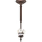 Meyda Lighting Delta 17" 3-Light Mahogany Bronze Inverted Pendant Light With Multi-Colored Jadestone Shade