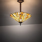 Meyda Lighting Delta 17" 3-Light Mahogany Bronze Inverted Pendant Light With Multi-Colored Jadestone Shade