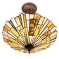Meyda Lighting Delta 17" 3-Light Mahogany Bronze Inverted Pendant Light With Multi-Colored Jadestone Shade