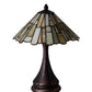 Meyda Lighting Delta 17" Mahogany Bronze Accent Table Lamp With Multi-Colored Jadestone Shade