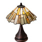 Meyda Lighting Delta 17" Mahogany Bronze Accent Table Lamp With Multi-Colored Jadestone Shade