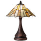 Meyda Lighting Delta 17" Mahogany Bronze Accent Table Lamp With Multi-Colored Jadestone Shade