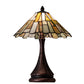Meyda Lighting Delta 17" Mahogany Bronze Accent Table Lamp With Multi-Colored Jadestone Shade