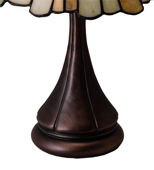 Meyda Lighting Delta 17" Mahogany Bronze Accent Table Lamp With Multi-Colored Jadestone Shade