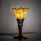 Meyda Lighting Delta 17" Mahogany Bronze Mini Table Lamp With Beige & Honey Amber Jadestone Shade