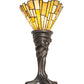 Meyda Lighting Delta 17" Mahogany Bronze Mini Table Lamp With Beige & Honey Amber Jadestone Shade