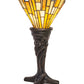 Meyda Lighting Delta 17" Mahogany Bronze Mini Table Lamp With Beige & Honey Amber Jadestone Shade