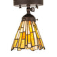 Meyda Lighting Delta 179065 5-10" Mahogany Bronze Flush Mount Light With Multi-Colored Jadestone Shade