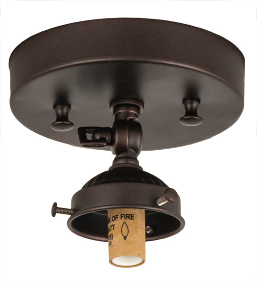 Meyda Lighting Delta 179065 5-10" Mahogany Bronze Flush Mount Light With Multi-Colored Jadestone Shade