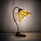 Meyda Lighting Delta 18" Mahogany Bronze Desk Table Lamp With Beige & Honey Amber Jadestone Shade