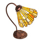 Meyda Lighting Delta 18" Mahogany Bronze Desk Table Lamp With Beige & Honey Amber Jadestone Shade