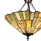 Meyda Lighting Delta 21" 3-Light Mahogany Bronze Inverted Pendant Light With Multi-Colored Jadestone Shade