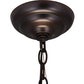 Meyda Lighting Delta 21" 3-Light Mahogany Bronze Inverted Pendant Light With Multi-Colored Jadestone Shade
