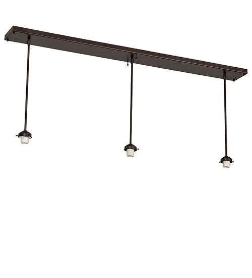 Meyda Lighting Delta 216843 51" 3-Light Mahogany Bronze Island Pendant Light With Multi-Colored Jadestone Shade