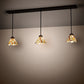Meyda Lighting Delta 216843 51" 3-Light Mahogany Bronze Island Pendant Light With Multi-Colored Jadestone Shade