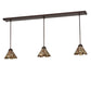 Meyda Lighting Delta 216843 51" 3-Light Mahogany Bronze Island Pendant Light With Multi-Colored Jadestone Shade