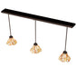 Meyda Lighting Delta 216843 51" 3-Light Mahogany Bronze Island Pendant Light With Multi-Colored Jadestone Shade