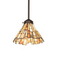 Meyda Lighting Delta 216843 51" 3-Light Mahogany Bronze Island Pendant Light With Multi-Colored Jadestone Shade