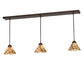 Meyda Lighting Delta 216843 51" 3-Light Mahogany Bronze Island Pendant Light With Multi-Colored Jadestone Shade
