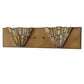 Meyda Lighting Delta 24" 2-Light Antique Copper Vanity Light With Multi-Colored Jadestone Shade