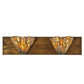 Meyda Lighting Delta 24" 2-Light Antique Copper Vanity Light With Multi-Colored Jadestone Shade