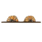 Meyda Lighting Delta 24" 2-Light Antique Copper Vanity Light With Multi-Colored Jadestone Shade