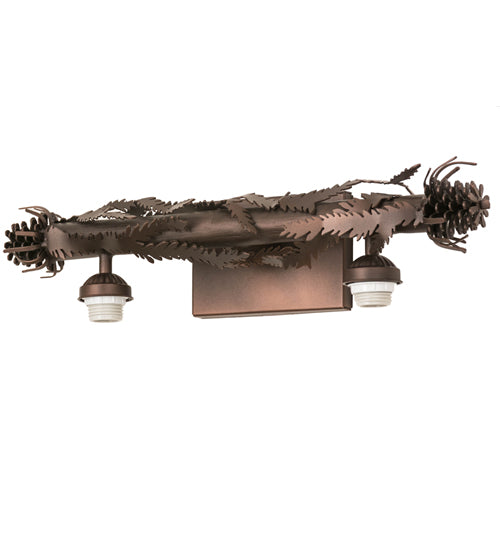 Meyda Lighting Delta 24" 2-Light Mahogany Bronze Vanity Light With Multi-Colored Jadestone Shade