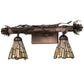 Meyda Lighting Delta 24" 2-Light Mahogany Bronze Vanity Light With Multi-Colored Jadestone Shade