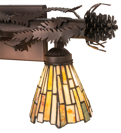 Meyda Lighting Delta 24" 2-Light Mahogany Bronze Vanity Light With Multi-Colored Jadestone Shade