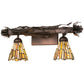 Meyda Lighting Delta 24" 2-Light Mahogany Bronze Vanity Light With Multi-Colored Jadestone Shade