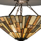 Meyda Lighting Delta 24" 3-Light Timeless Bronze Flush Mount Light With Multi-Colored Jadestone Shade