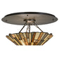 Meyda Lighting Delta 24" 3-Light Timeless Bronze Flush Mount Light With Multi-Colored Jadestone Shade