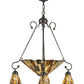 Meyda Lighting Delta 30" 7-Light Cosmic Silver Vein Chandelier With Multi-Colored Jadestone Shade