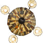 Meyda Lighting Delta 30" 7-Light Cosmic Silver Vein Chandelier With Multi-Colored Jadestone Shade