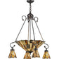 Meyda Lighting Delta 30" 7-Light Cosmic Silver Vein Chandelier With Multi-Colored Jadestone Shade