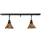 Meyda Lighting Delta 36" 2-Light Craftsman Brown Island Pendant Light With Multi-Colored Jadestone Shade