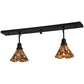 Meyda Lighting Delta 36" 2-Light Craftsman Brown Island Pendant Light With Multi-Colored Jadestone Shade
