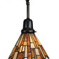 Meyda Lighting Delta 36" 2-Light Craftsman Brown Island Pendant Light With Multi-Colored Jadestone Shade
