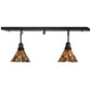 Meyda Lighting Delta 36" 2-Light Craftsman Brown Island Pendant Light With Multi-Colored Jadestone Shade