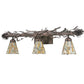 Meyda Lighting Delta 36" 3-Light Mahogany Bronze Vanity Light With Chocolate Jadestone Shade