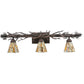 Meyda Lighting Delta 36" 3-Light Mahogany Bronze Vanity Light With Chocolate Jadestone Shade