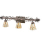 Meyda Lighting Delta 36" 3-Light Mahogany Bronze Vanity Light With Chocolate Jadestone Shade